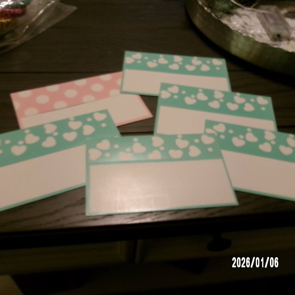 VINTAGE DISNEY MINNIE N ME  Mouse HEARTS Stationery FOLD OVER Notecards SET OF 6
